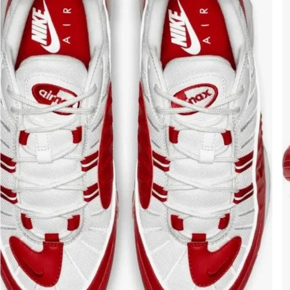 Nike Air Max 98 Men’s Athletic University Red White Sneakers Retro Shoes  9.5 - Picture 5 of 6